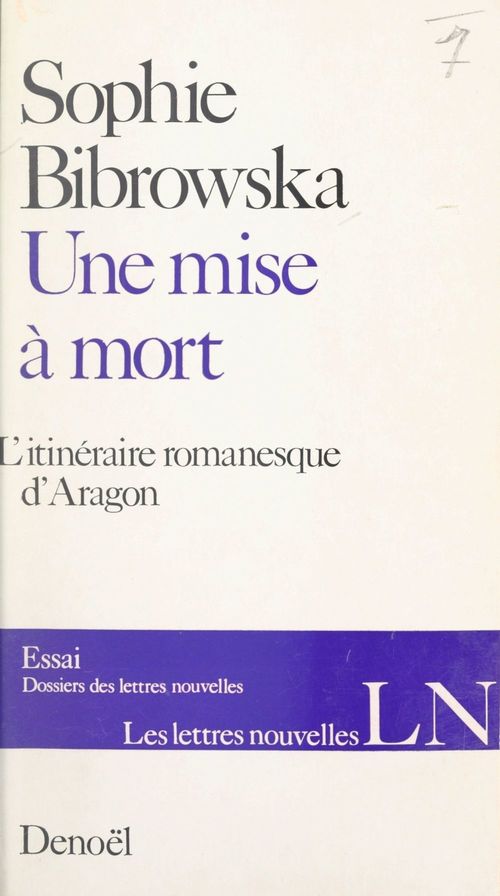 Couverture ebook de Une mise à mort, de Sophie Bibrowska