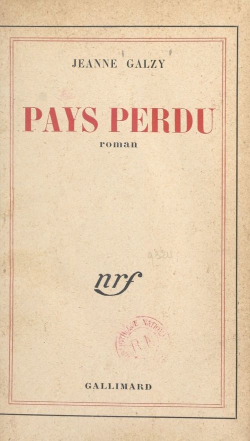 ebook cover of Pays perdu, by Jeanne Galzy