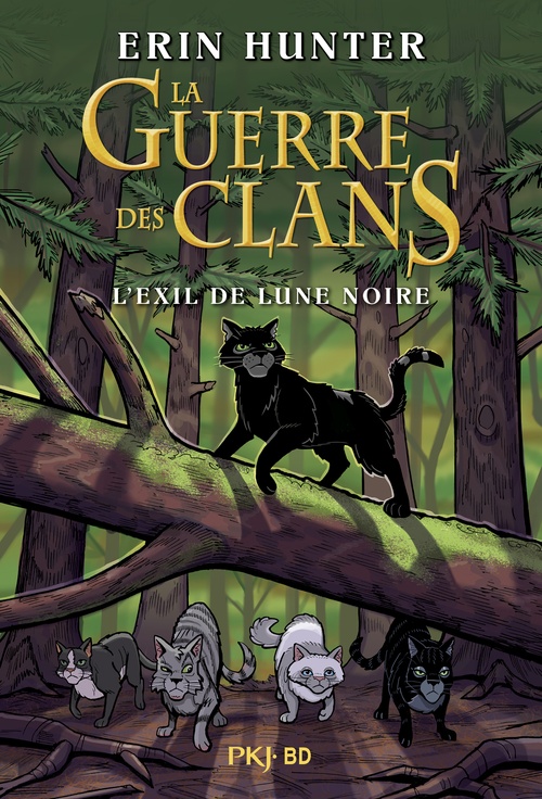 ebook cover of La guerre des clans - BD - L'exil de Lune Noire, by Erin Hunter, Dan Jolley