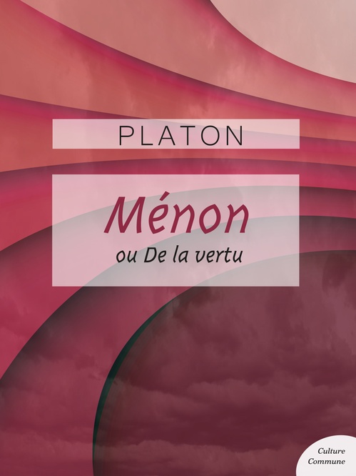 ebook cover of Ménon, by Platon