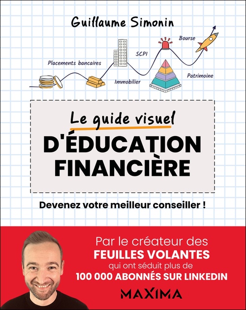 Couverture ebook de Le guide visuel d'éducation financière, de Guillaume Simonin
