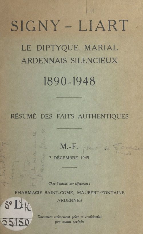 ebook cover of Signy-Liart, le dyptique marial ardennais silencieux, by Francois Tanazacq