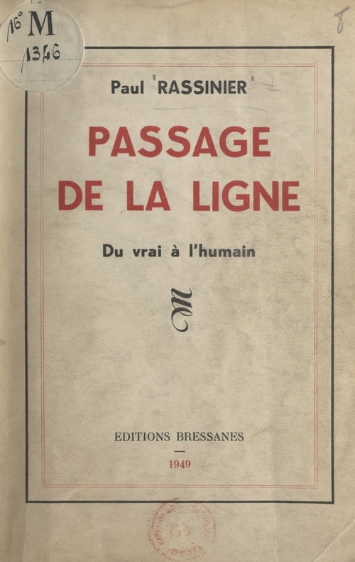 Couverture ebook de Passage de la ligne, de Paul Rassinier