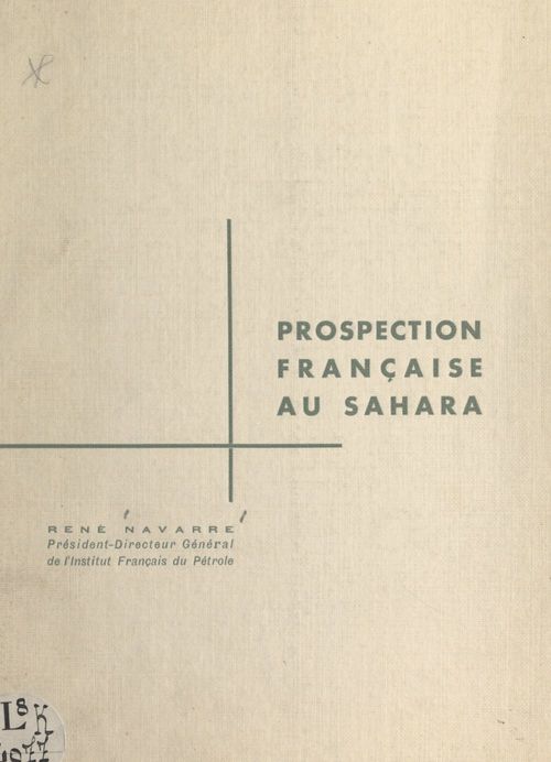 ebook cover of Prospection française au Sahara, by Rene Navarre