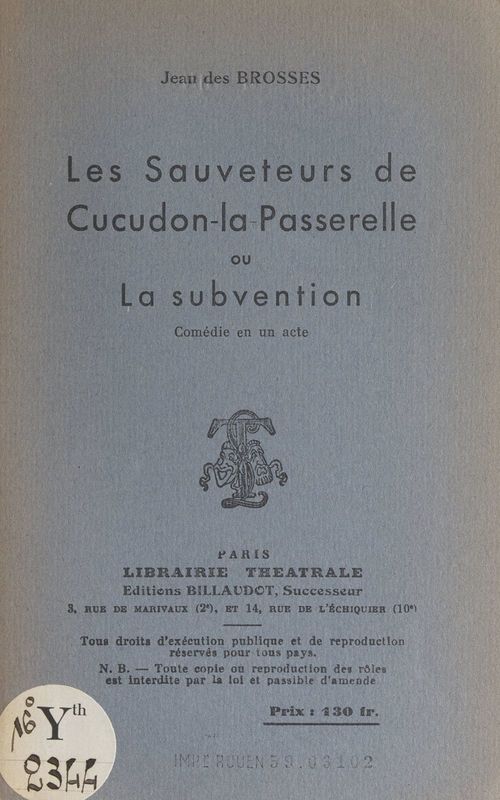 ebook cover of Les sauveteurs de Cucudon-la-Passerelle, by Jean Des Brosses