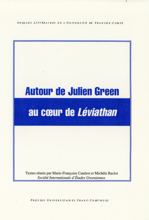 Couverture ebook de Autour de Julien Green au coeur de Léviathan, de