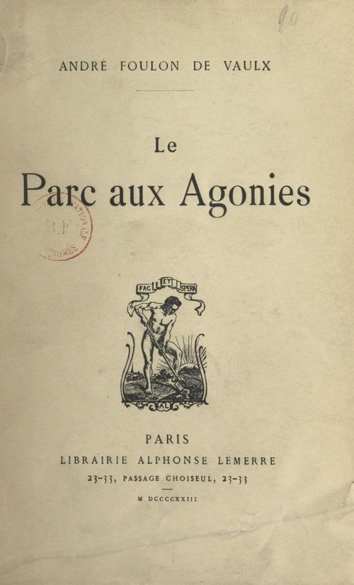 Couverture ebook de Le parc aux agonies, de Andre Foulon De Vaulx