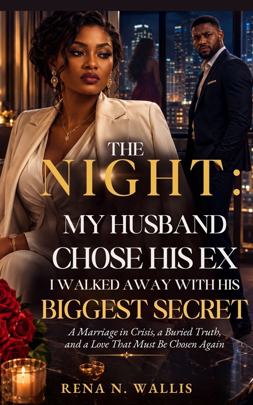 ebook cover of THE NIGHT MY HUSBAND CHOSE HIS EX, I WALKED AWAY WITH HIS BIGGEST SECRET, by Rena N. Wallis