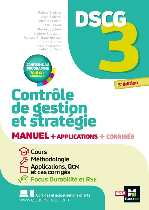 ebook cover of DSCG 3 - Contrôle de gestion et stratégie - Manuel et applications, by Pascale Château terrisse, Muriel Jougleux, Evelyne Rousselet, Florian Dufour, Rahma Chekkar, Alice Falières