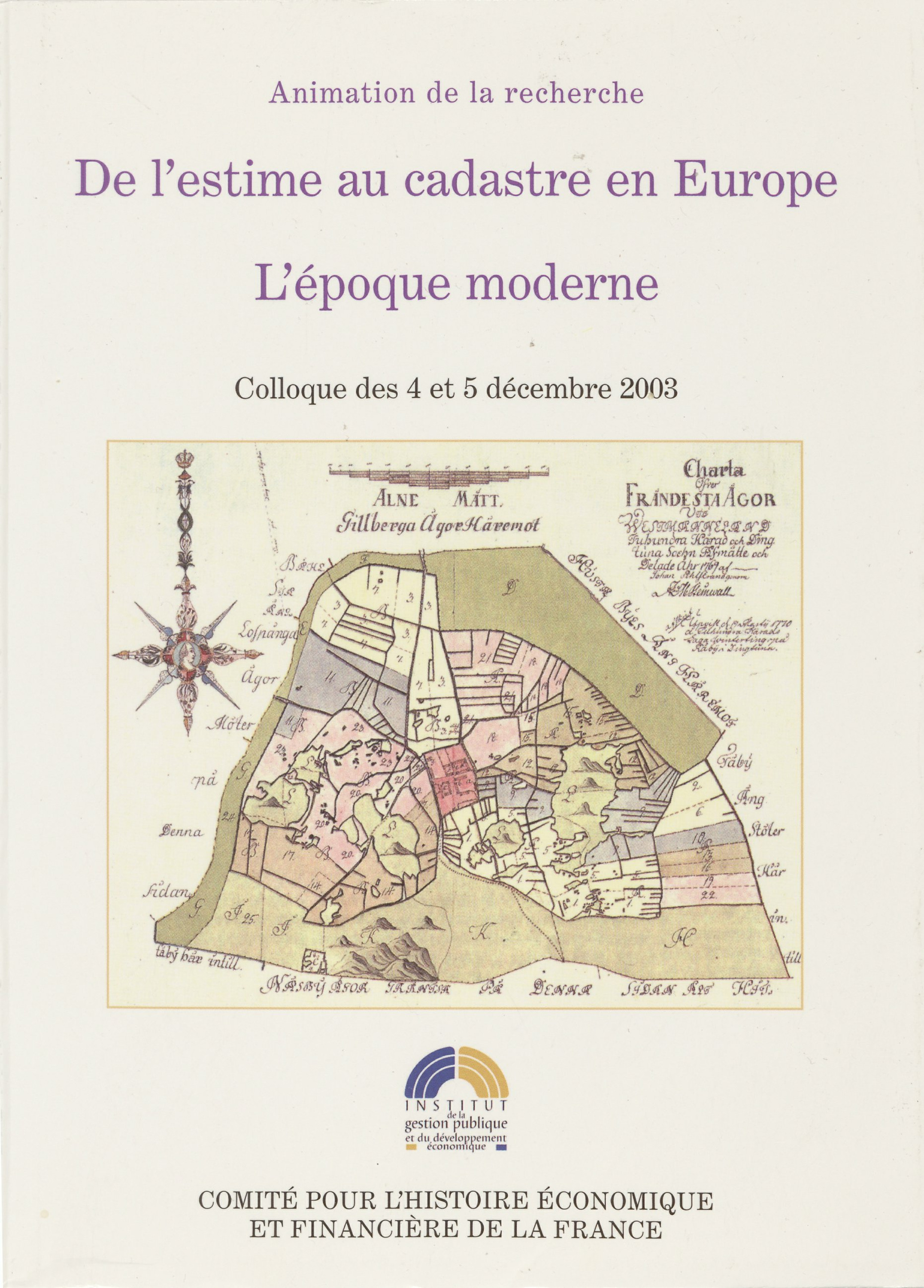 Couverture ebook de De l´estime au cadastre en Europe. L´époque moderne, de