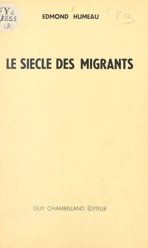 ebook cover of Le siècle des migrants, by Edmond Humeau