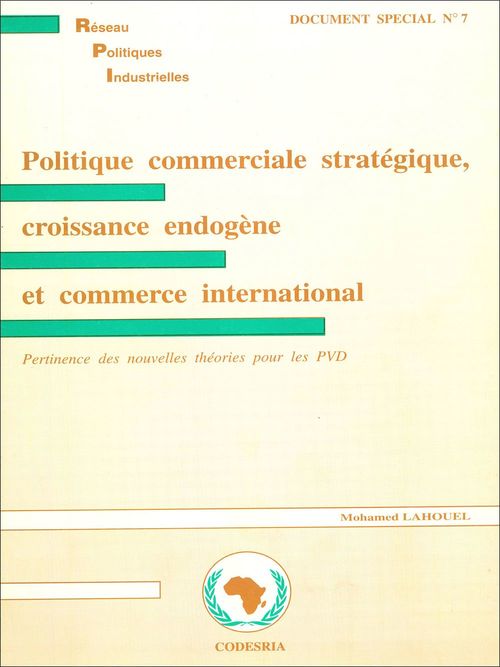 ebook cover of Politique commerciale stratégique, croissance endogène et commerce international, by Mohamed Lahouel