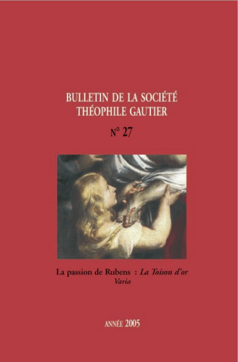 Couverture ebook de Bulletin de la société Théophile Gautier n27, de Theofile Gautier Societe