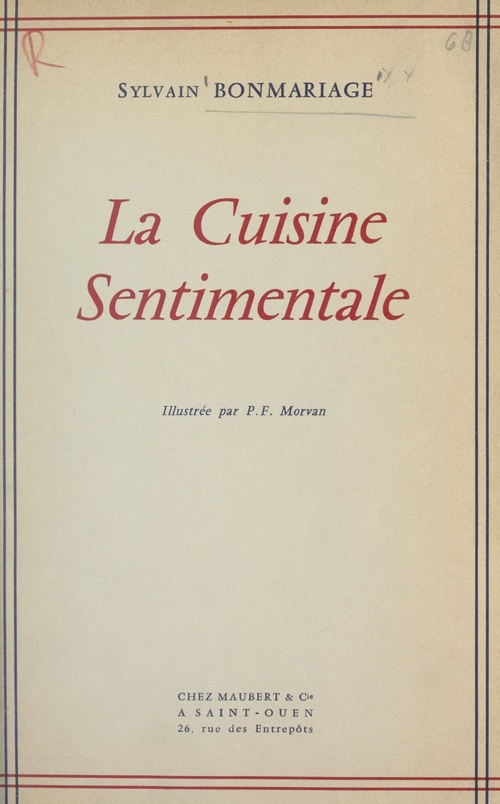 Couverture ebook de La cuisine sentimentale, de Sylvain Bonmariage