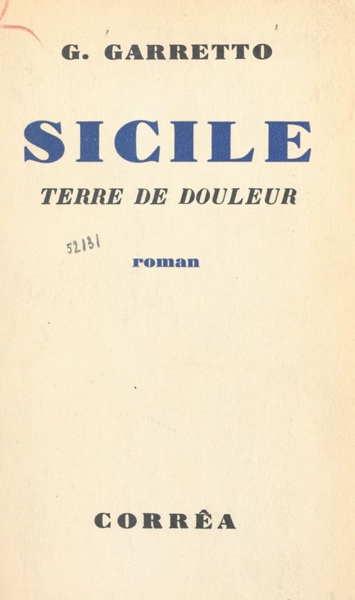 Couverture ebook de Sicile, terre de douleur, de Giuseppe Garretto