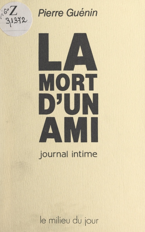 Couverture ebook de La mort d'un ami, de Pierre Guenin