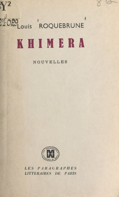 Couverture ebook de Khimera, de Louis Roquebrune