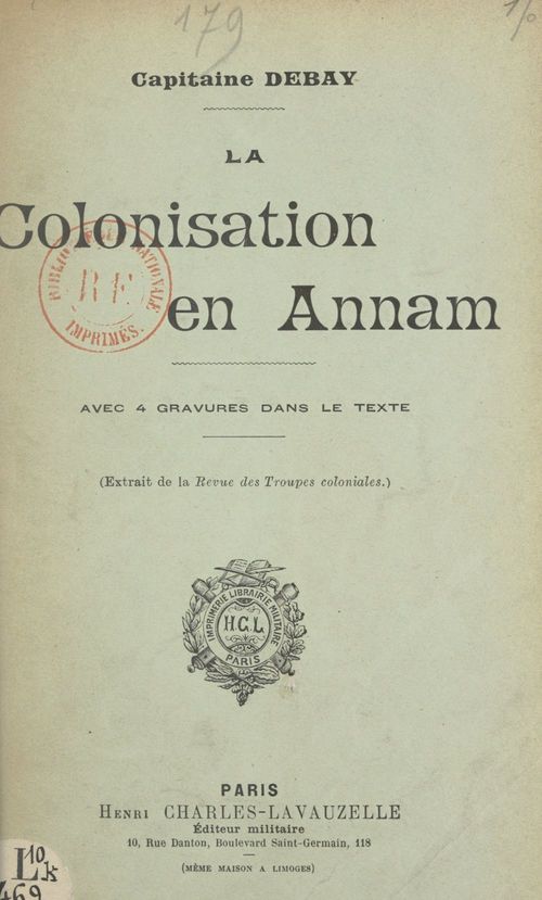 Couverture ebook de La colonisation en Annam, de Victor Debay