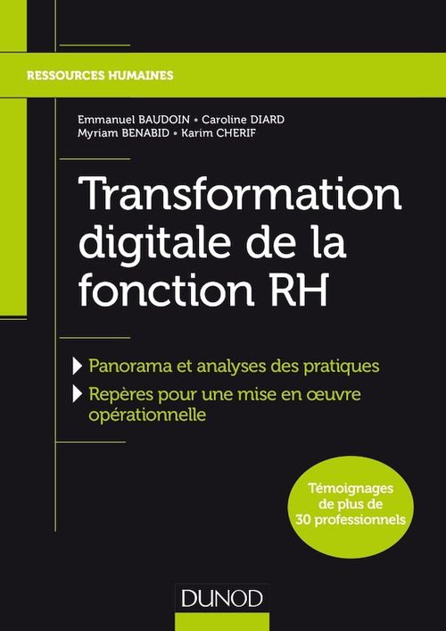 Couverture ebook de Transformation digitale de la fonction RH, de Emmanuel Baudoin, Myriam Benabid, Caroline Diard