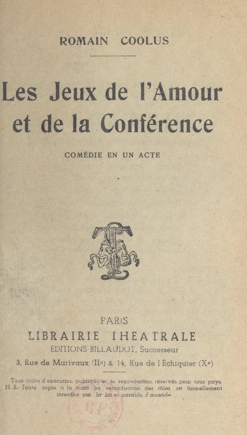 ebook cover of Les jeux de l'amour et de la conférence, by Romain Coolus