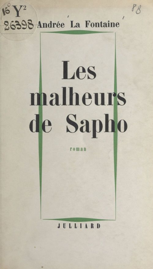 Couverture ebook de Les malheurs de Sapho, de Andree La Fontaine