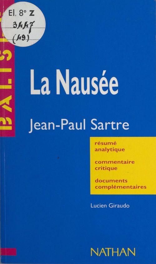 ebook cover of La nausée, by Lucien Giraudo