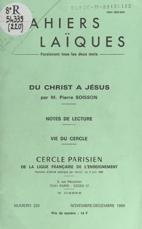 ebook cover of Du Christ à Jésus, by Pierre Soisson, Ernest Kahane, Pierre Lamarque
