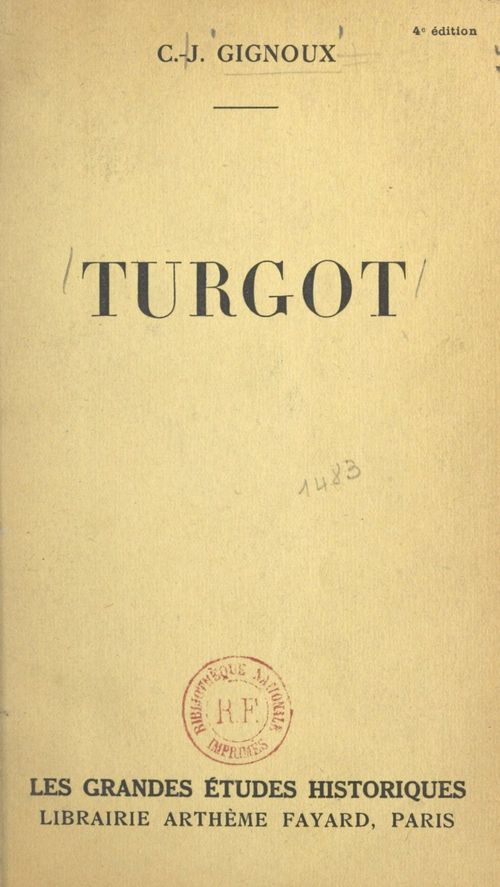 ebook cover of Turgot, by Claude-Joseph Gignoux
