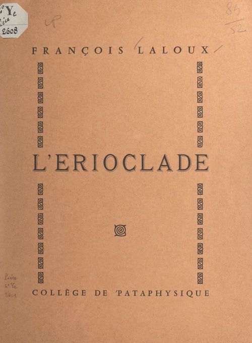 Couverture ebook de L'Erioclade, de Francois Laloux