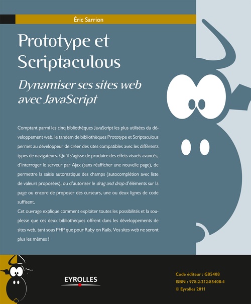 ebook cover of Prototype et Scriptaculous, by Eric Sarrion