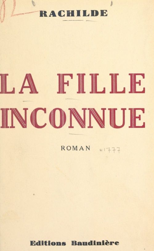 Couverture ebook de La fille inconnue, de Rachilde