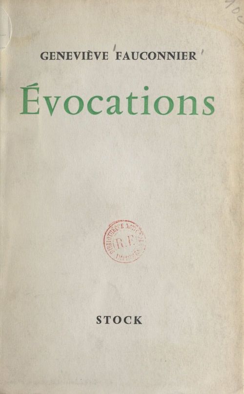 Couverture ebook de Évocations, de Genevieve Fauconnier