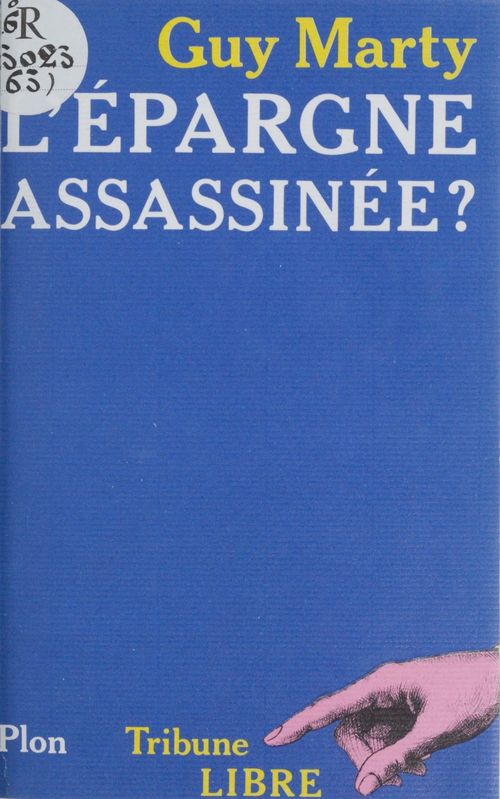 Couverture ebook de L'Épargne assassinée ?, de Marty/G