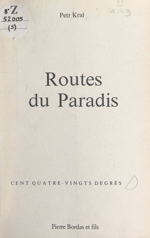 ebook cover of Routes du paradis, by Petr Kral