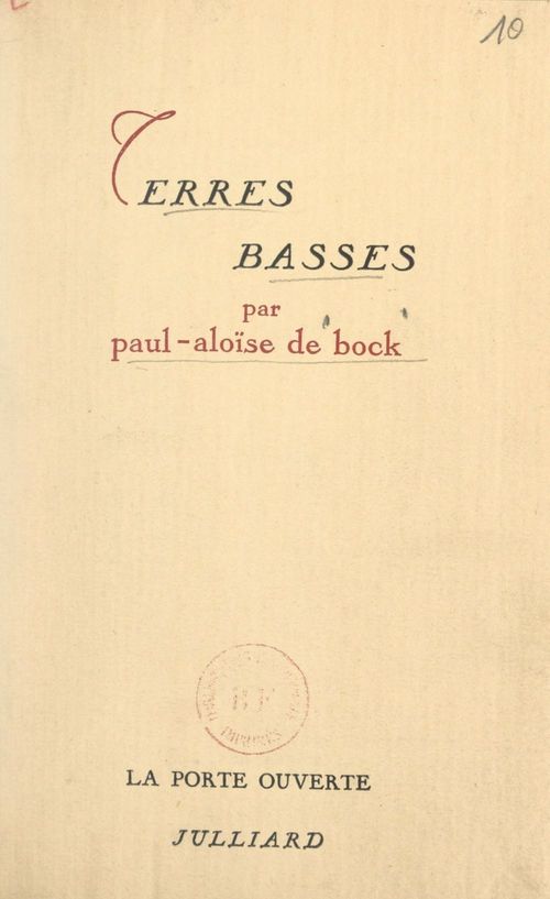 ebook cover of Terres basses, by Paul-Aloïse De Bock