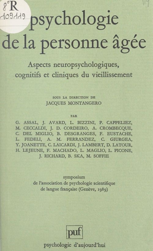 ebook cover of Psychologie de la personne âgée, by Association De Psychologie Scientifique, Collectif