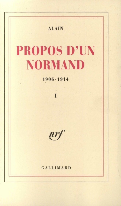 Couverture ebook de Propos d'un Normand (Tome 1), de Alain