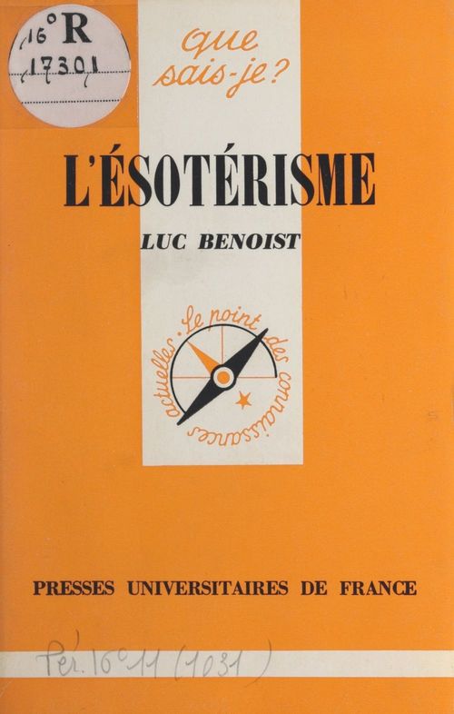 Couverture ebook de L'ésotérisme, de Luc Benoist