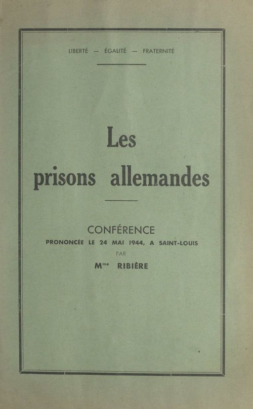 Couverture ebook de Les prisons allemandes, de Helene Ribiere