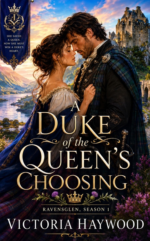 Couverture ebook de A Duke of the Queen´s Choosing : Ravensglen, Season 1, de Victoria Haywood