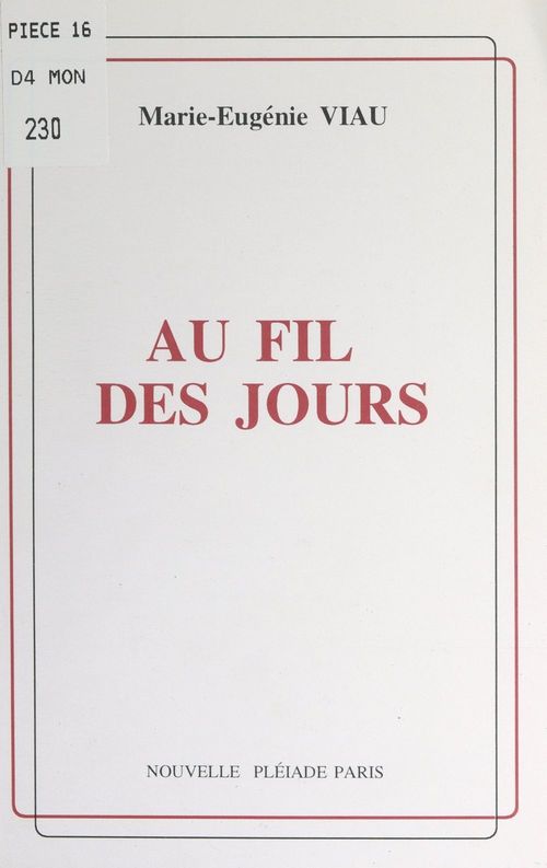 Couverture ebook de Au fil des jours, de Marie-Eugenie Viau