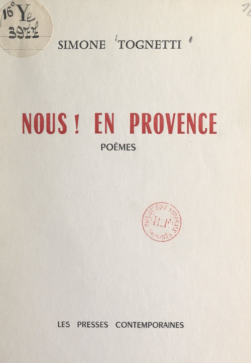 Couverture ebook de Nous ! en Provence, de Simone Tognetti