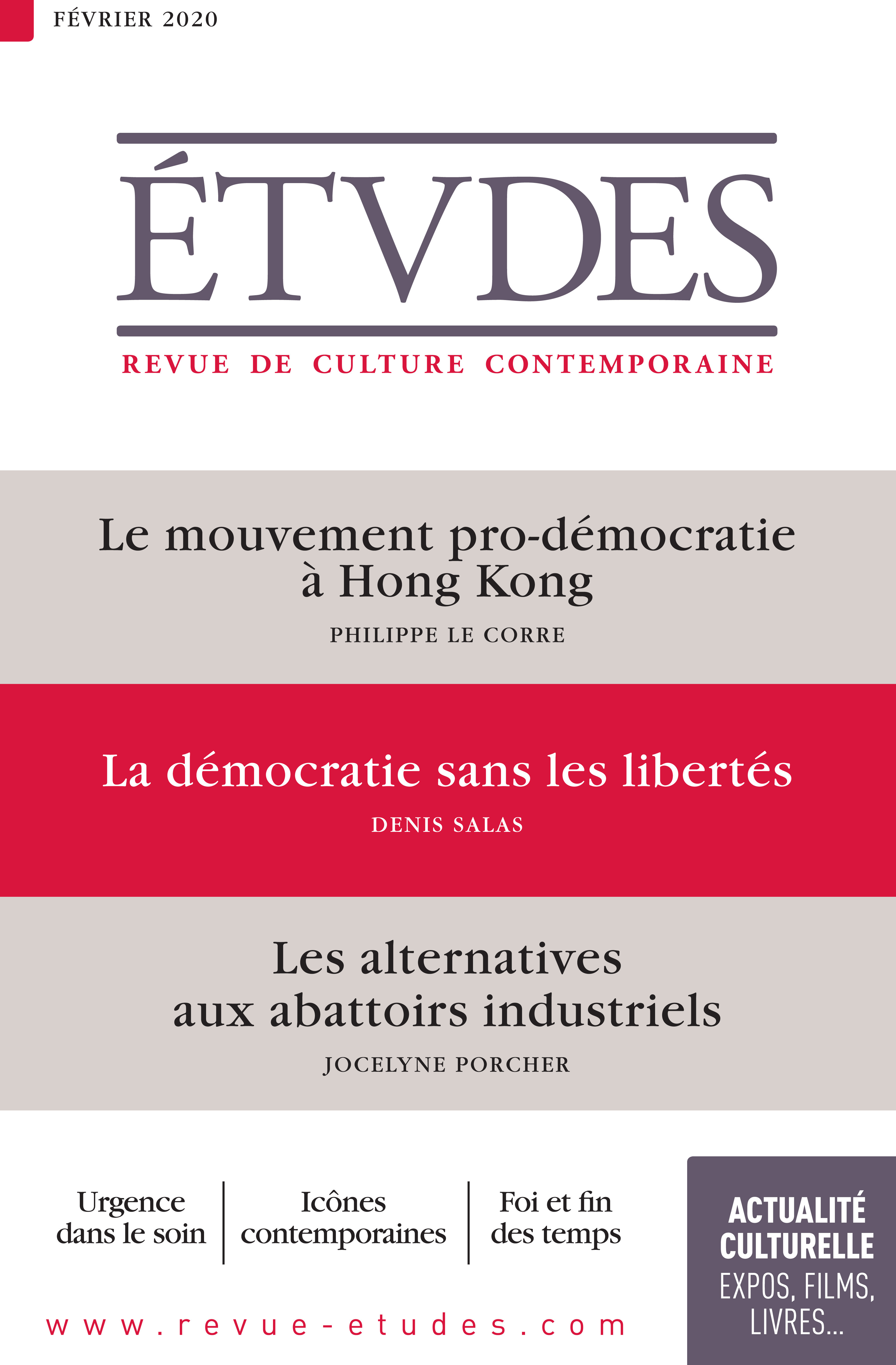 Couverture ebook de Revue Etudes - La démocratie sans les libertés, de Revue études