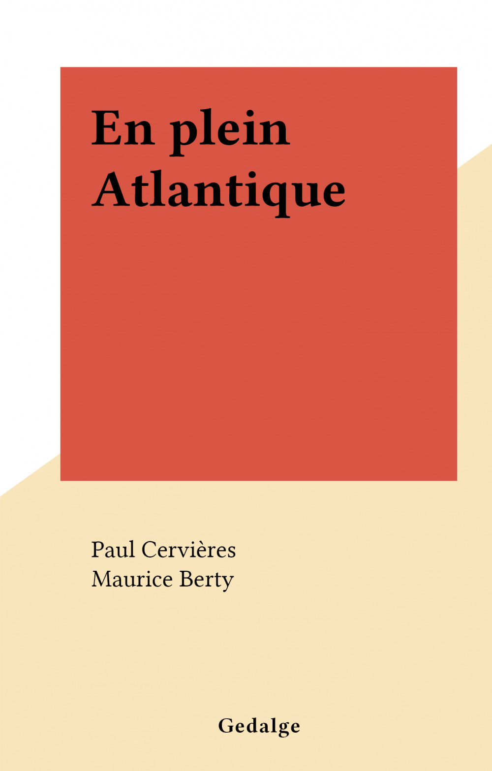 ebook cover of En plein Atlantique, by Paul Cervieres