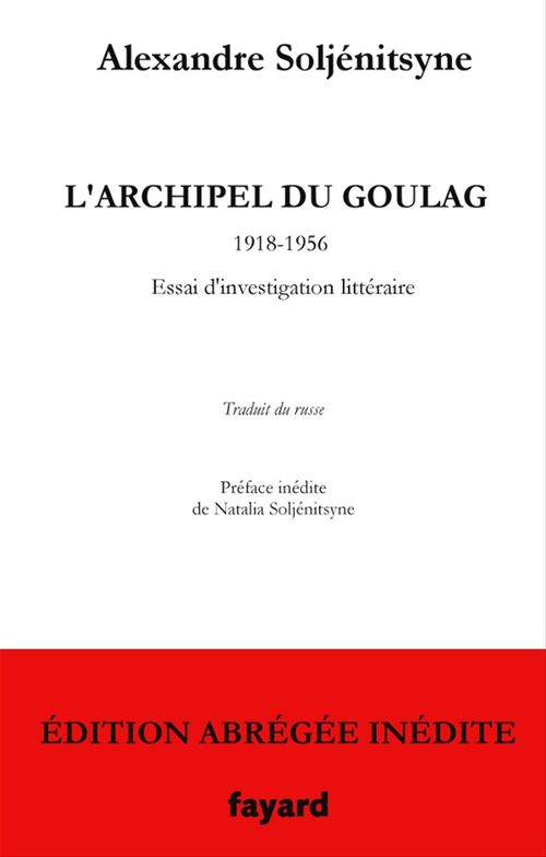 Couverture ebook de L'Archipel du Goulag - édition abrégée inédite, de Alexandre Soljénitsyne