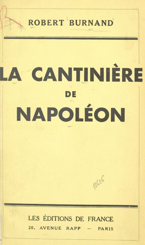 ebook cover of La cantinière de Napoléon, by Robert Burnand