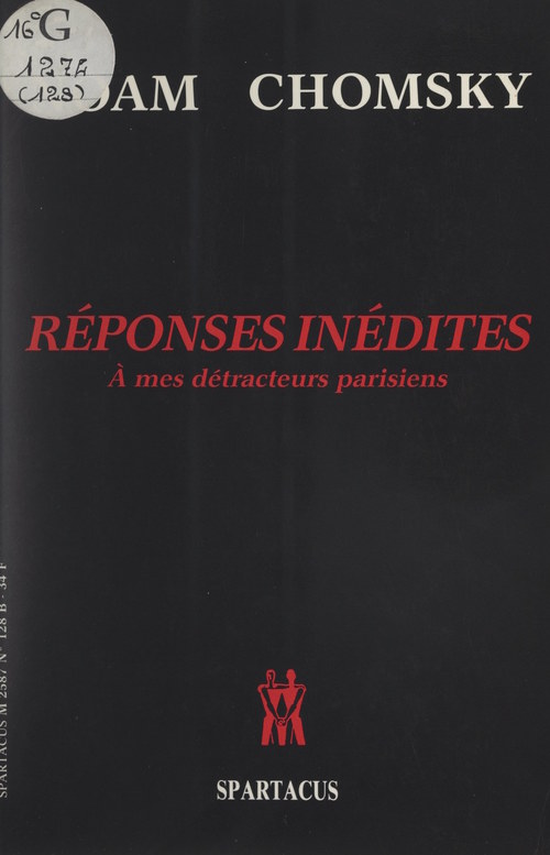 Couverture ebook de Réponses inédites, de Noam Chomsky