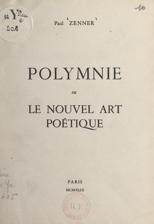 Couverture ebook de Polymnie, de Paul Zenner