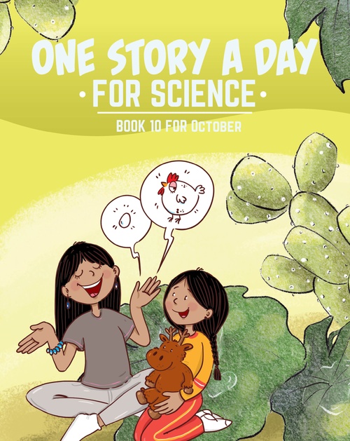 ebook cover of One Story a Day for Science, by Margaret Hoogeveen, Violet Hughes, Braden Harrison, Kara Cybanski, Leonard Judge