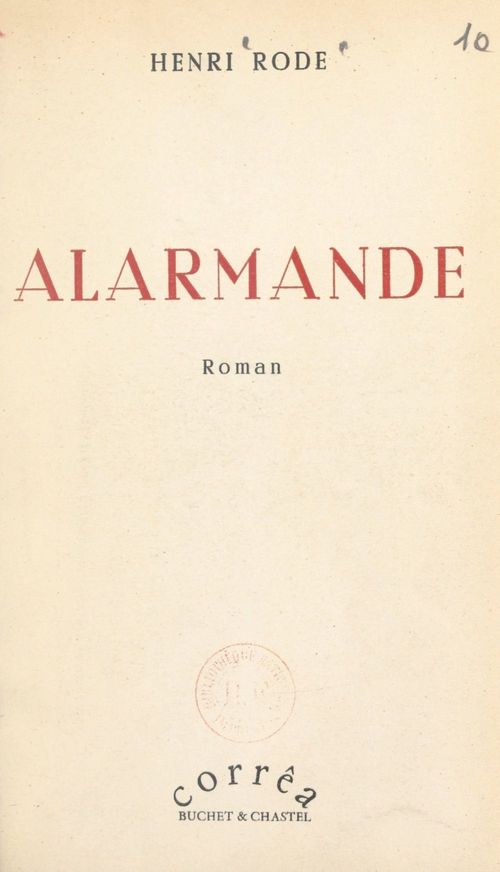 ebook cover of Alarmande, by Henri Rode